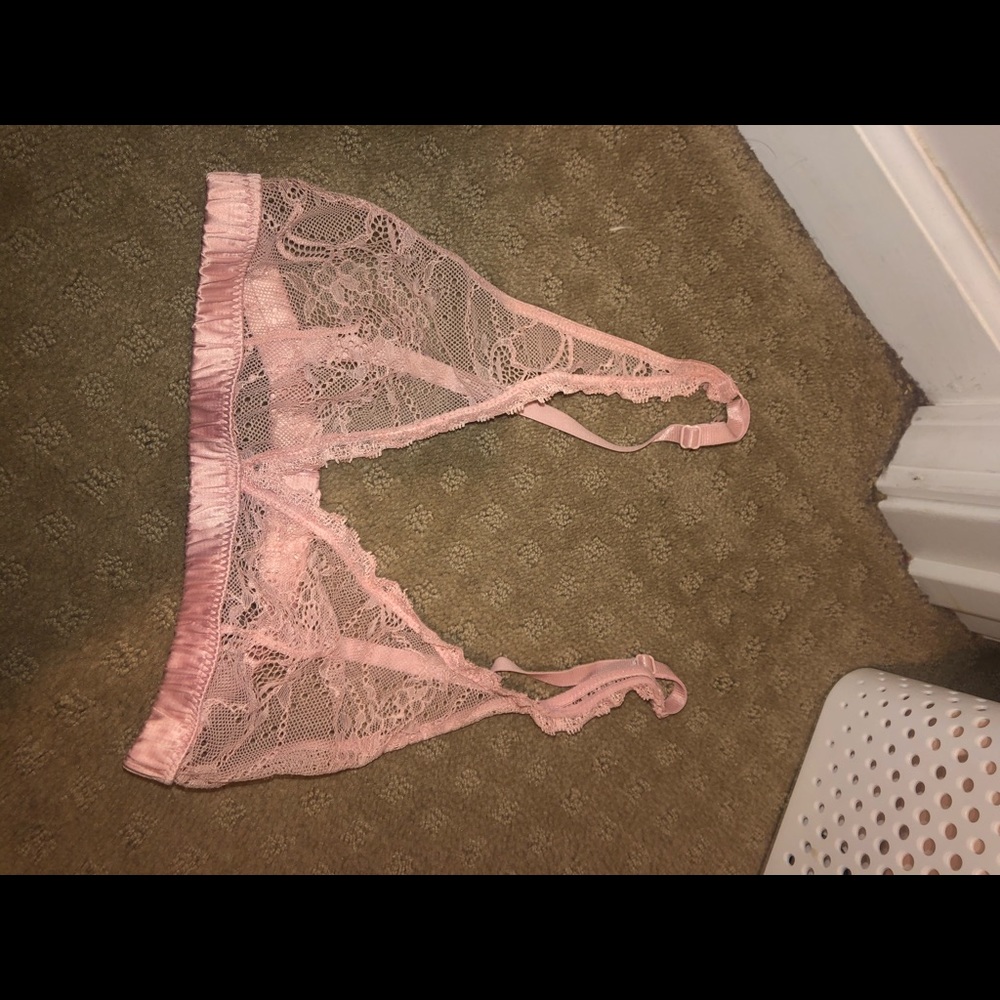 Baby pink lace bralette